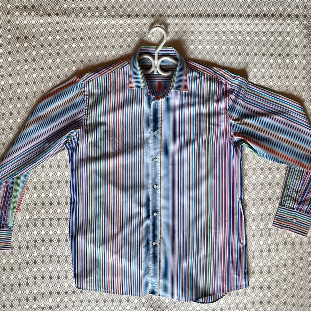 Etro Vibrant Striped Button Down Shirt